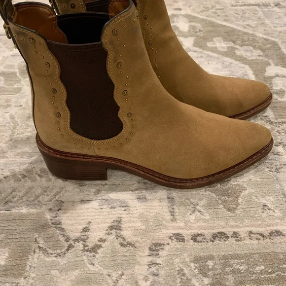 Coach Tan Suede Ankle Boots